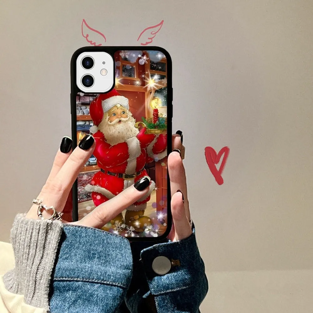 Christmas Cartoon New Year Gift Phone Case Magesafe Magnetic Wireless Charge Case For Samsung S10 20 30 22 23 24 Plus Lite