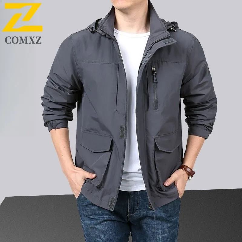 

COMXZ Men Jacket 2025 Breathable Lightweight Windproof Outdoor Hiking Travel Camping Rider Jacket Minimalist Leisure Jackets