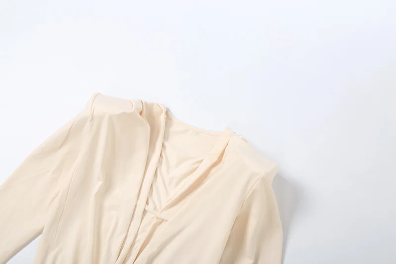 Women Solid Wrap Ruched Bodycon Mini Dress Elegant Sexy Deep V Neck Long Sleeve Slim Party Clubwear Female Casual Streetwear