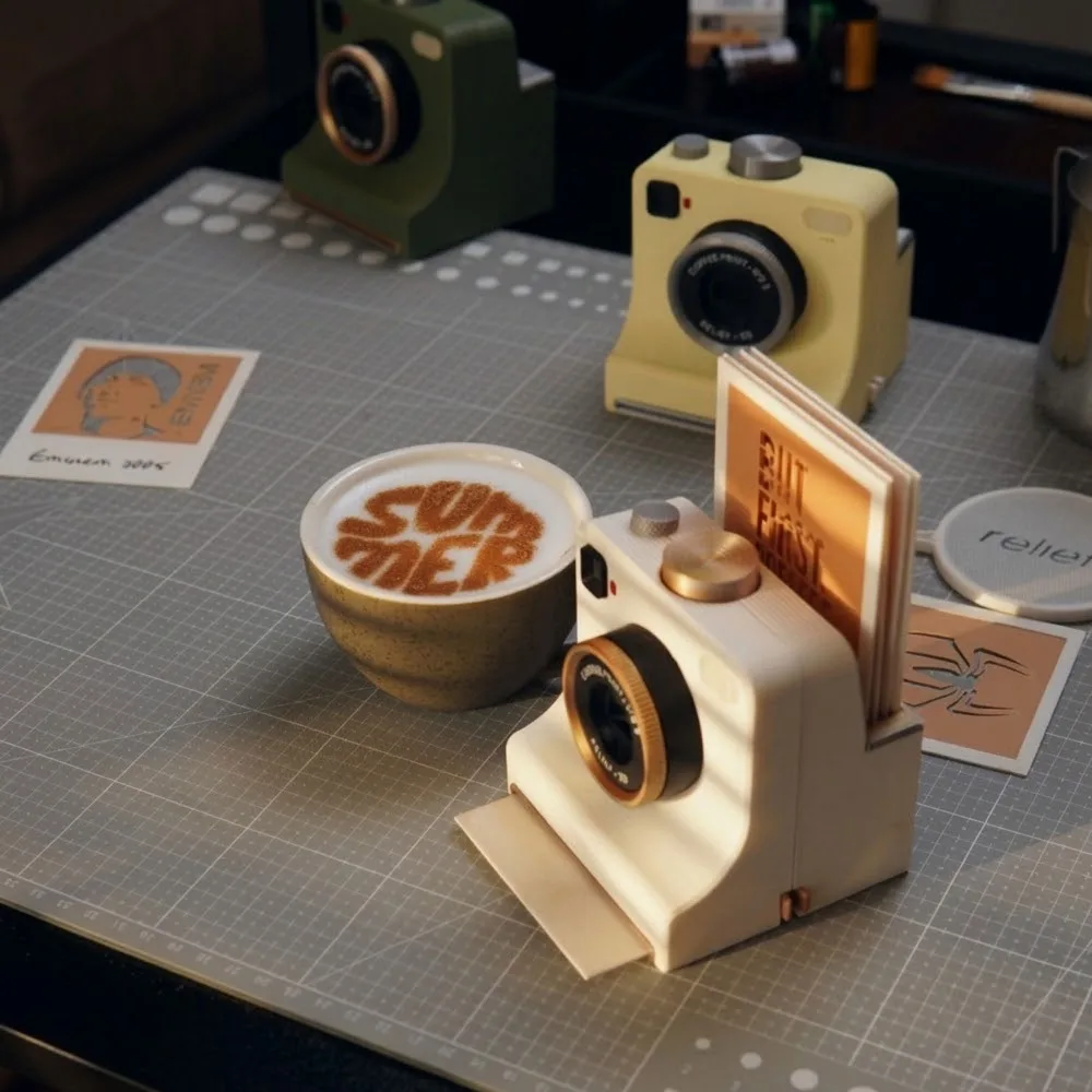 3D Printed Latte Art Camera, cross-border 3D printed coffee latte art camera