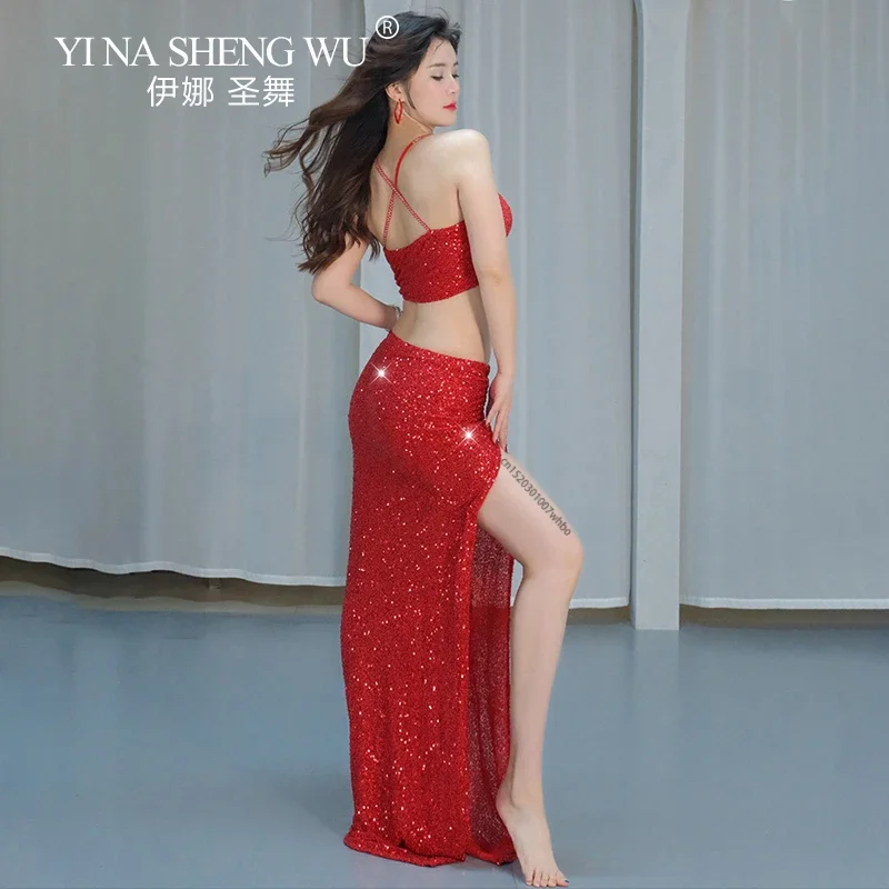 

Belly Dance Performance Costume for Women High-end Sexy Sequin Set Adult Female Oriental Dance Professional Practice Clothing
