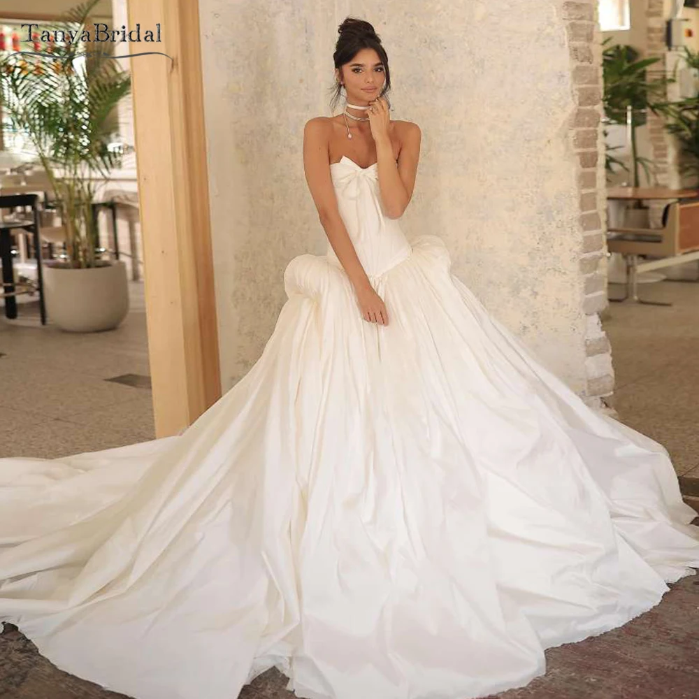 

Милое свадебное платье трапециевидной формы, объемная юбка из тафты, очаровательные свадебные платья, классическое платье Vestido de Noivas DW1044