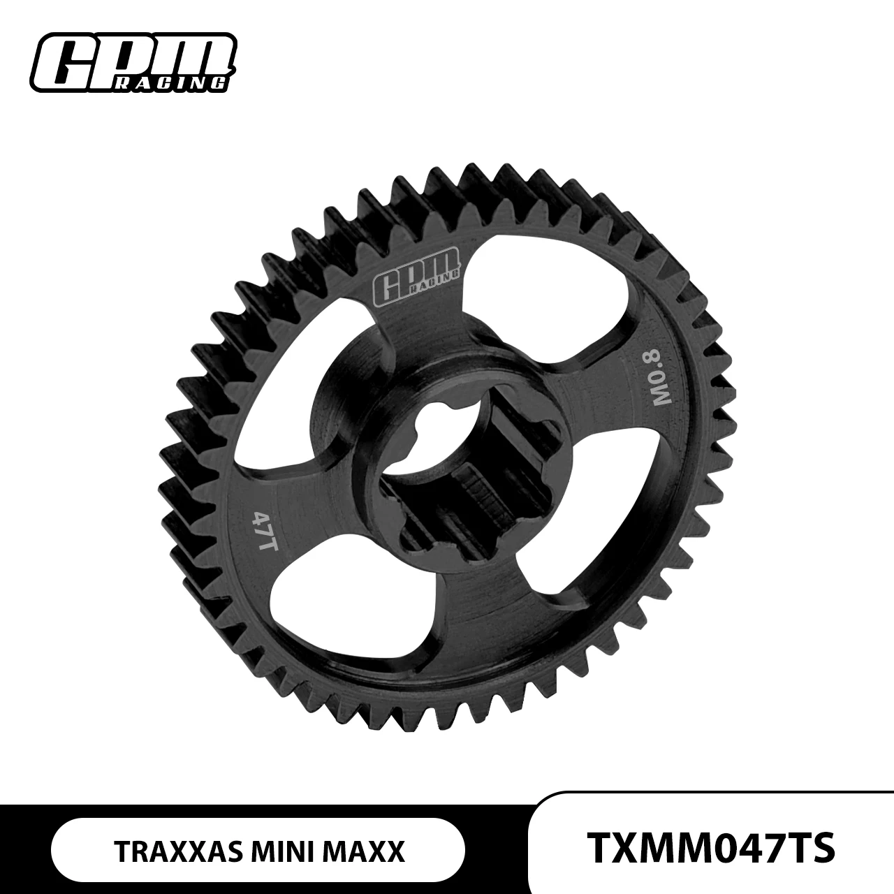 GPM 20Cr 탄소강 스퍼 기어 0.8 모듈, TRAXXAS 미니 Maxx 10756, 47T