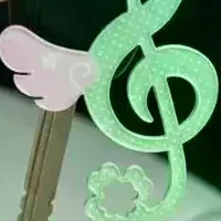 Cute Lucky Clover Key Ring Music Note Wing Charm Pendant for Women Purse Decor School Bag Keychain Accessories