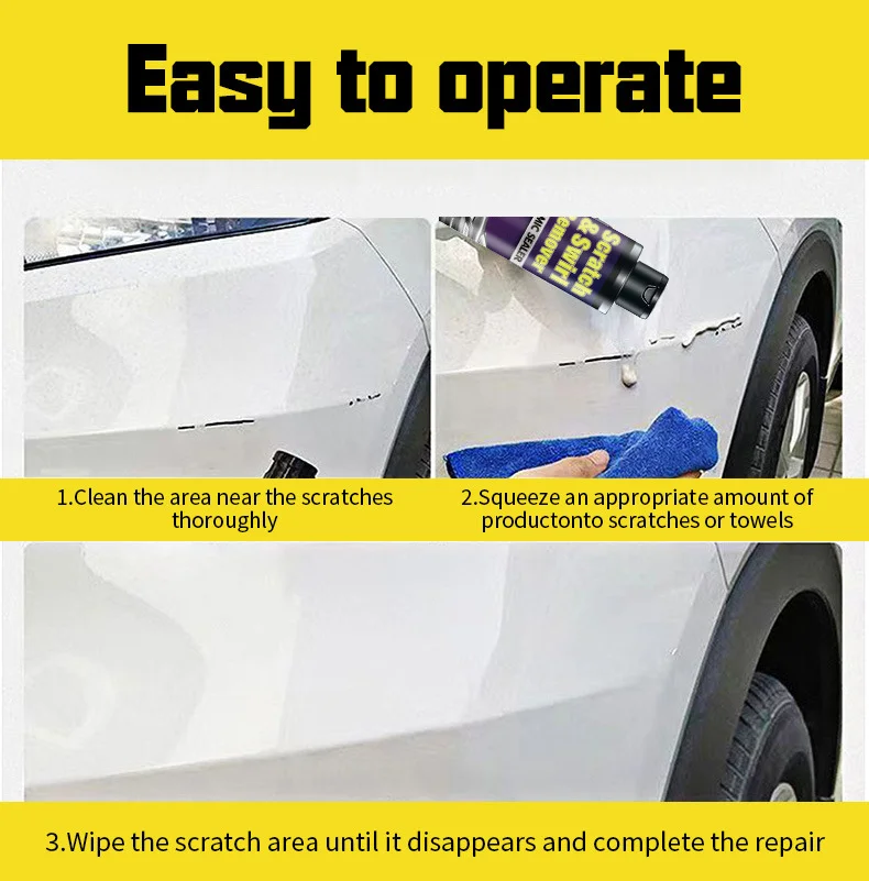 Scratch Remover for Vehicles,Car Scratch Repair Paste,Containing Wiping Sponge car Paint Scratch Repair Polishing Wax