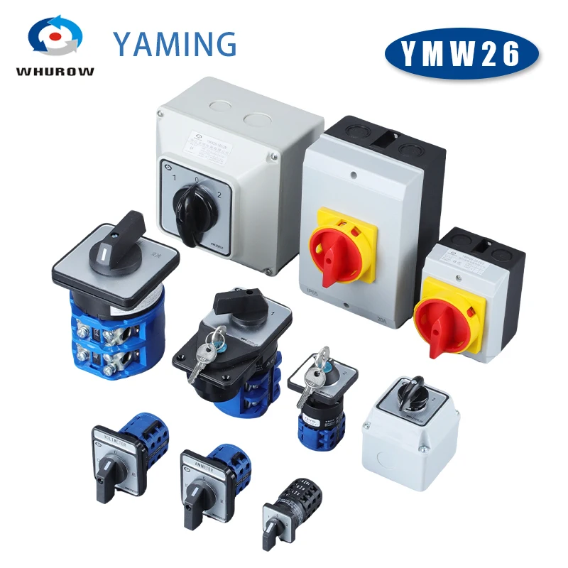 

YMW26 Series Changeover Cam Rotary Switch Silver Contact LW26 5-10A 20A 32A 63A 125A Multi Position Circuit Power Control