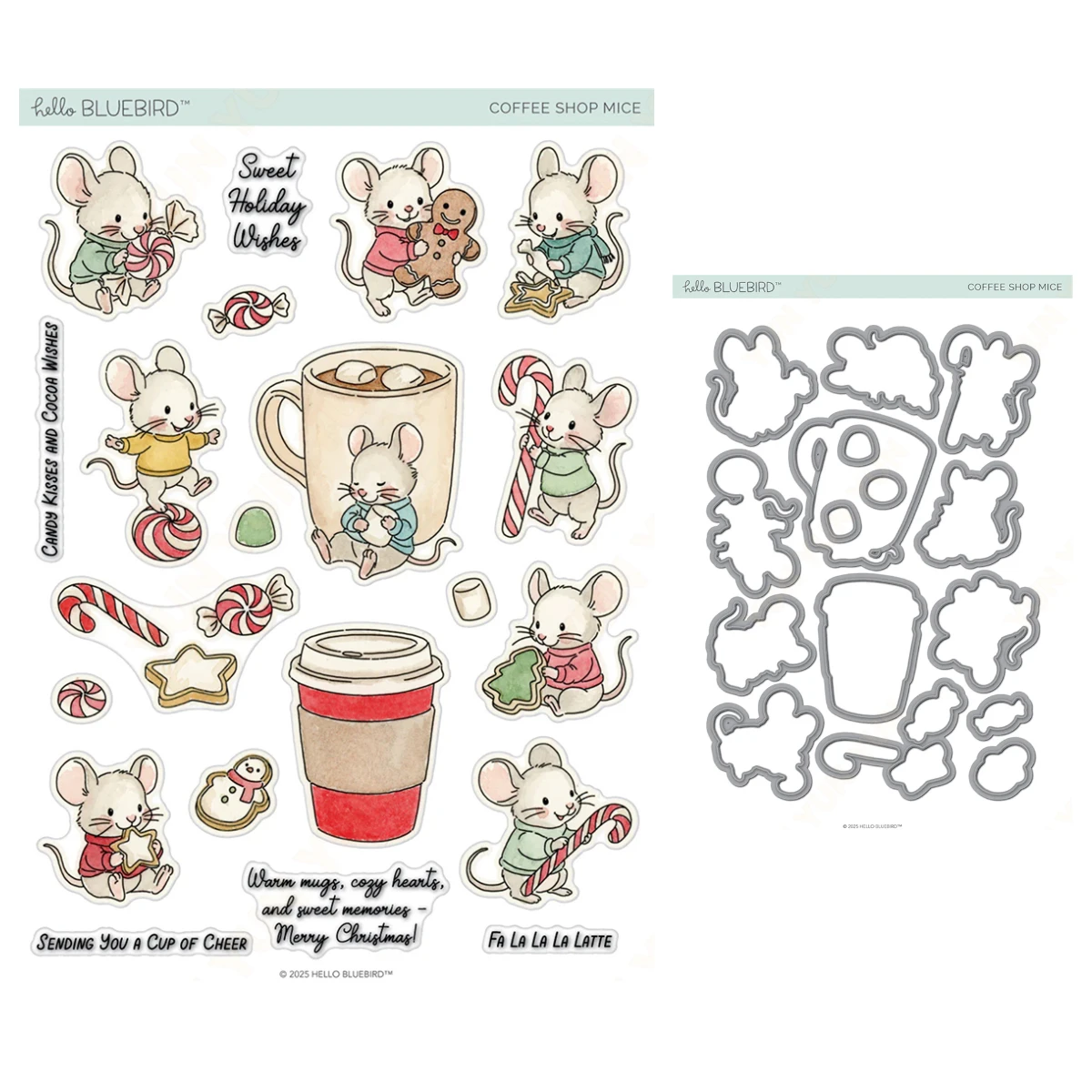 

Merry Christmas Emotion Word Strips Stamp DIY Scrapbook Greeting Card Template Coffee Shop Mice Metal Cutting Dies Mold 2025 New