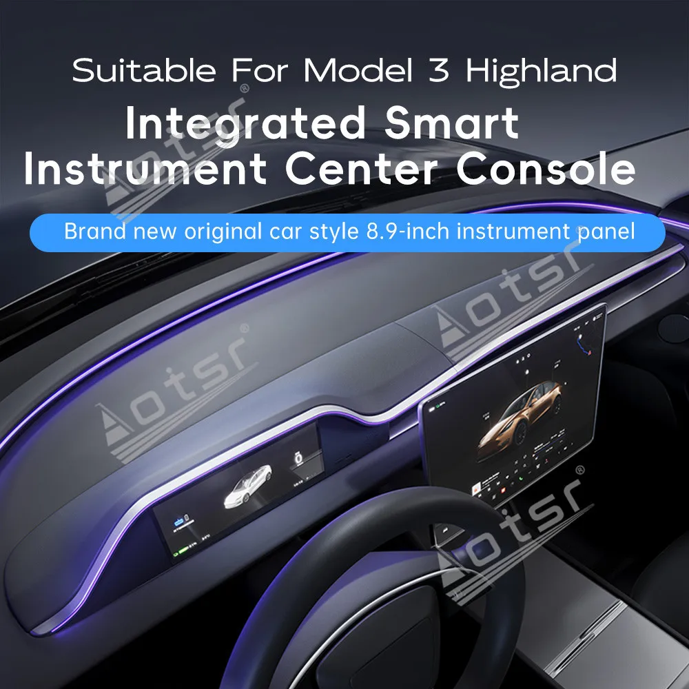 8.9 Inch Integrated Smart Instrument Center Console Suitable For Model 3 Highland Digital Cluster Virtual Cockpit Dashboard