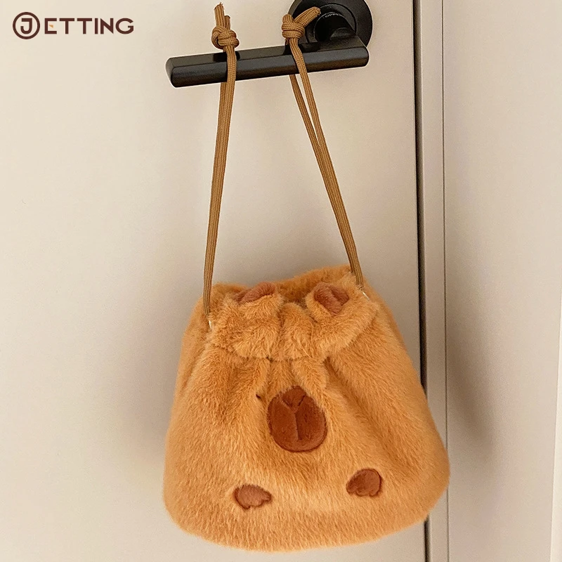 Sac à main en peluche Capybara mignon, sac de rangement en peluche, Poudres de crayon pour étudiants, Staacquering Lovely Sauna Phone, Party Decor Supplies, 1PC