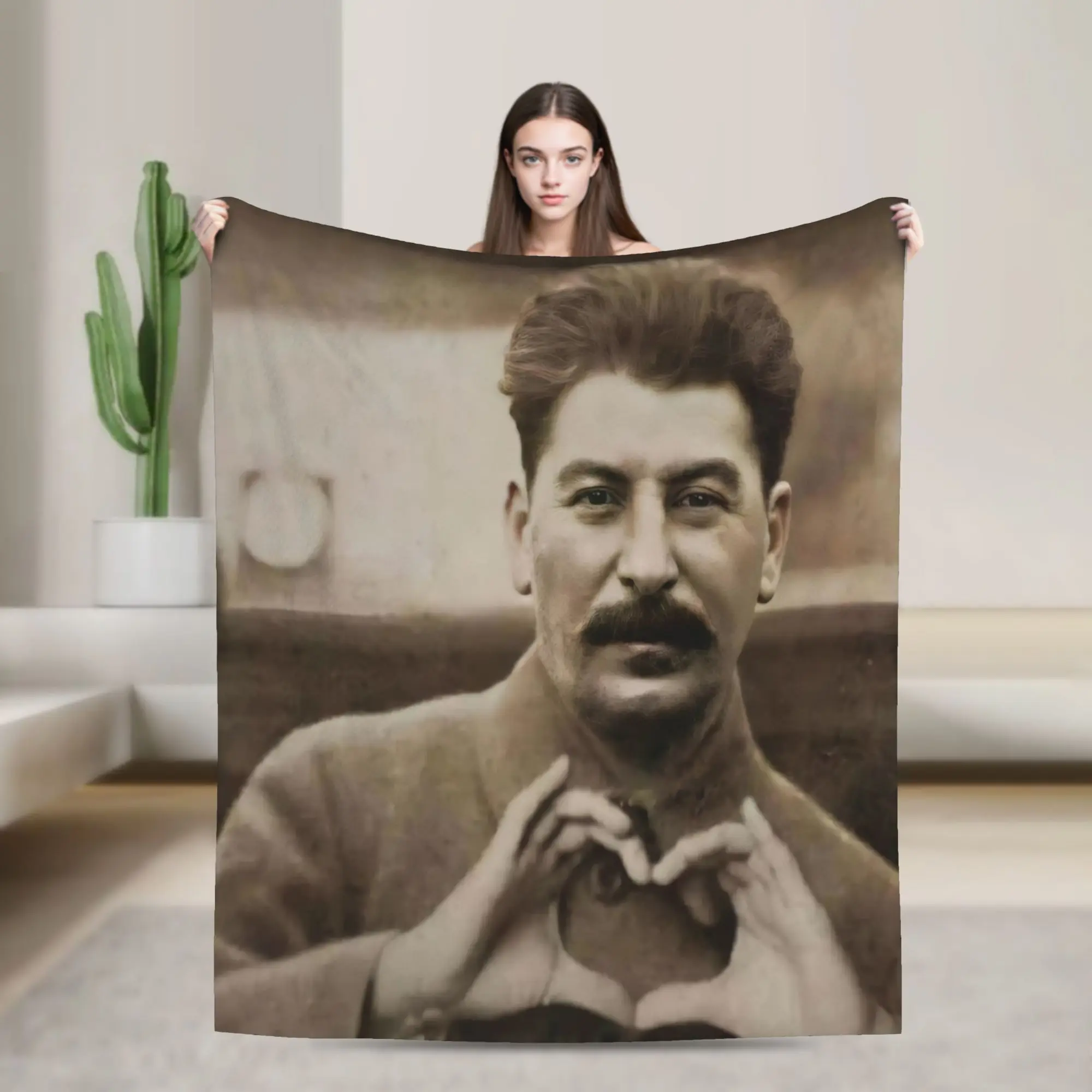 Lenin Joseph Stalin Throw Blanket for Couch  Soft Cozy Plush Blanket 50x60 Inch Multi-size Bedspreads for All Seasons