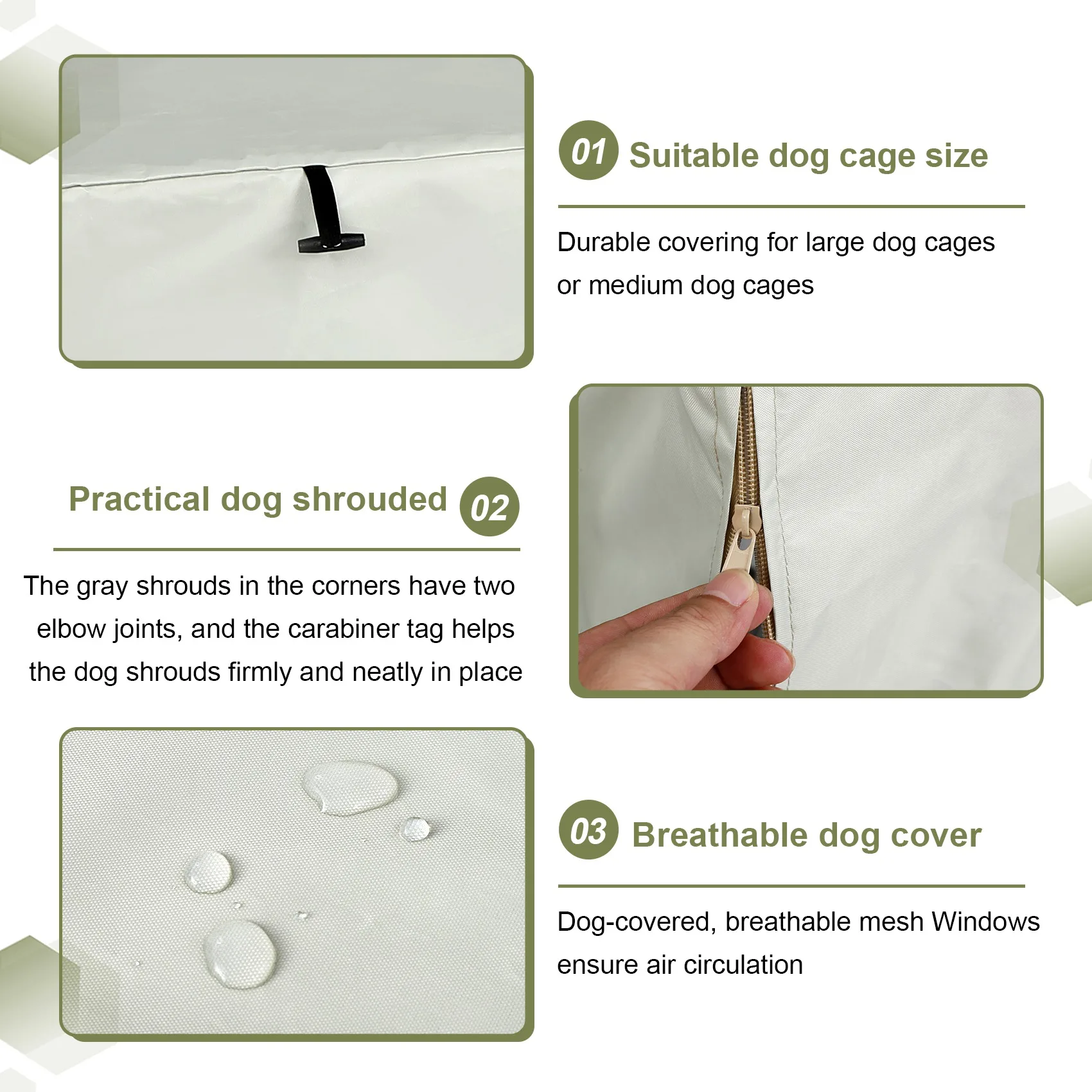 

A96I-Dog Crate Cover Oxford Cloth Pet Kennel Cover Universal Fit For 36 Inches Wire Dog Crate