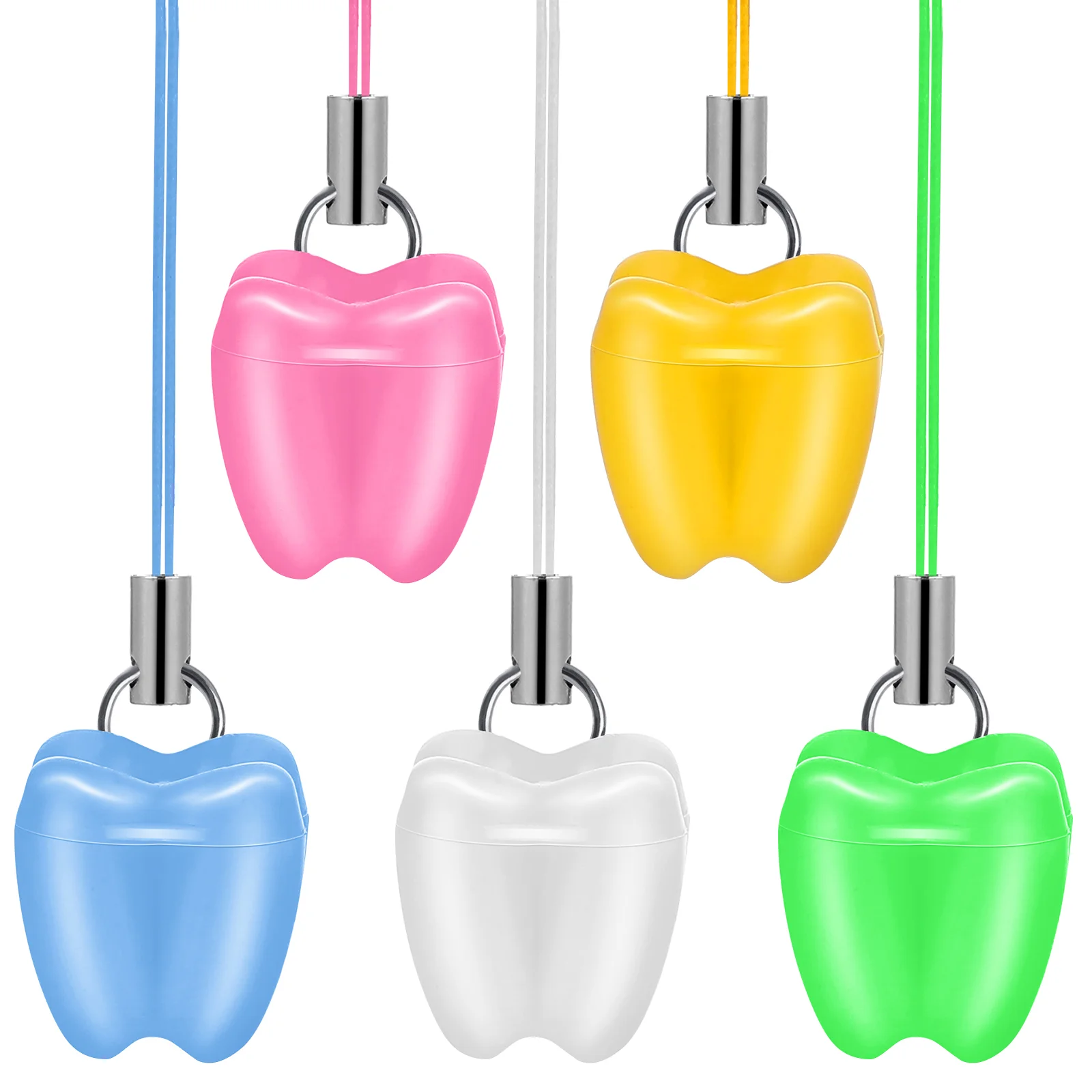 

5Pcs Tooth Saver Necklaces Tooth Holders Case Box Portable Tooth Container for Kids Children Girls Boys