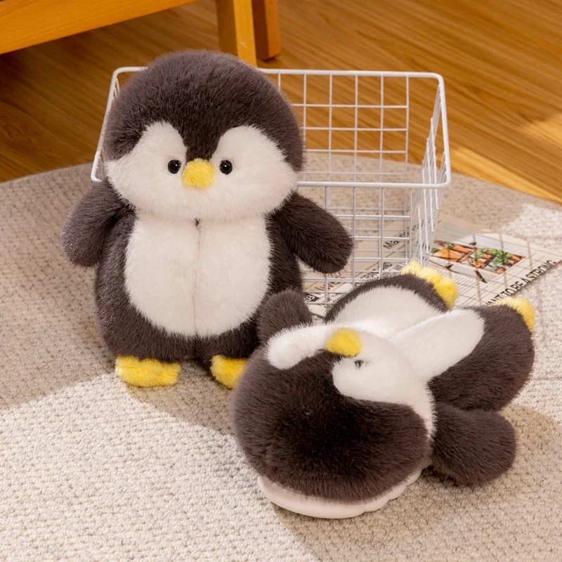 Penguin Home Shoes Cute Penguin Slippers with Toy Warm Soft Anti-slip Plush Shoes Winter Spring House Animals Slipper Women Men