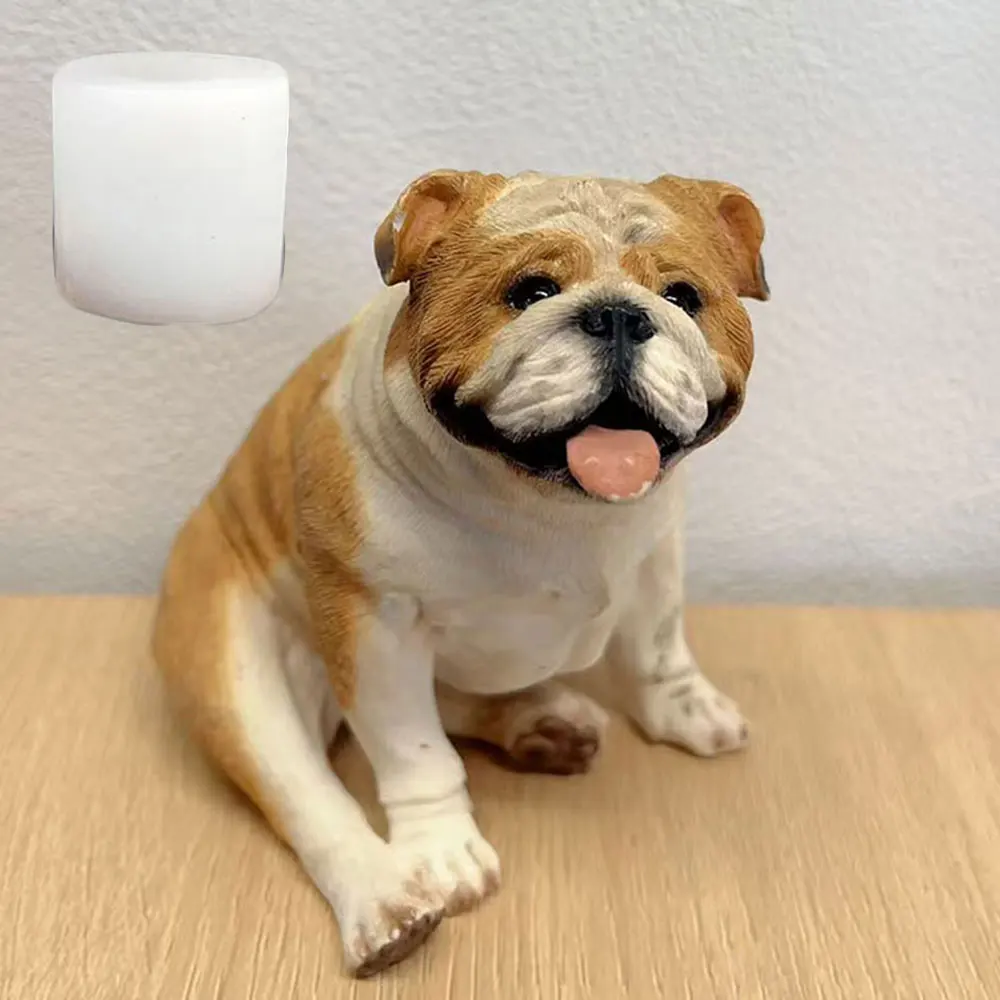 

DIY силиконовая форма для английского бульдога, собака, гипсовый орнамент, форма ручной работы, домашний декор для бульдога