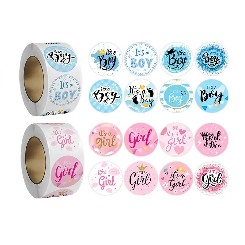 

500 Pcs Blue It's a Boy Label Stickers Baby Shower Stickers for Sweet Girl Boy Baby Shower Birthday Party Supplies,1 inch