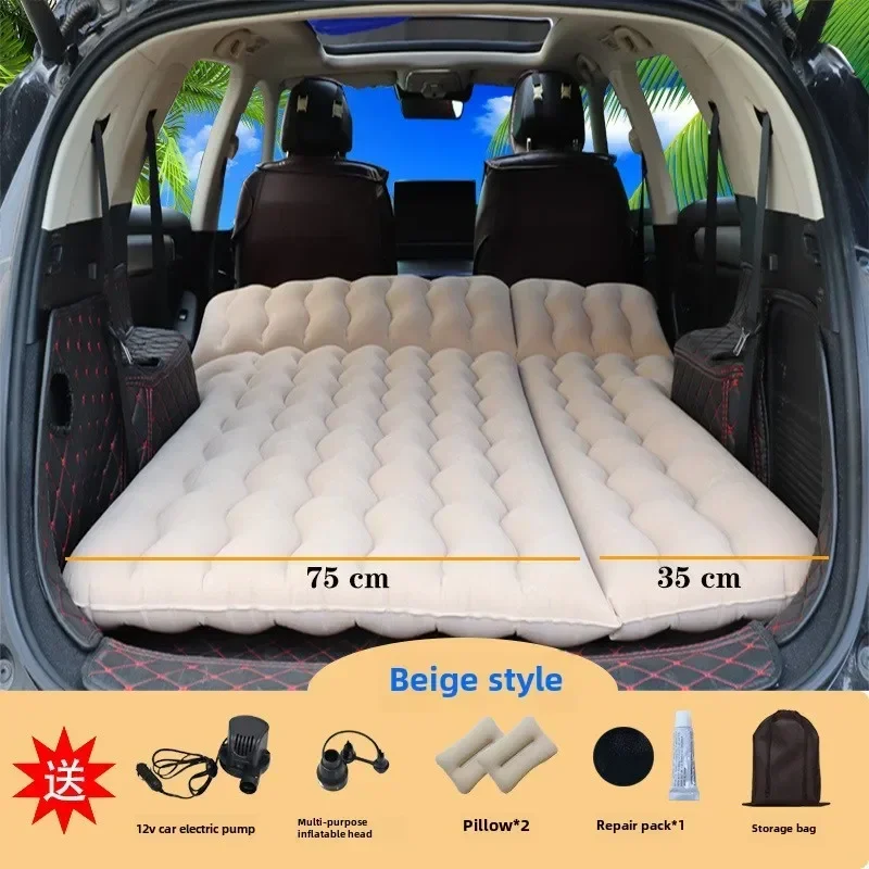 Airbed Household Outdoor Single Double Air Bed Thickened Folding Inflatable Convenient Mattress Sleep Rest for Car SUV Travel