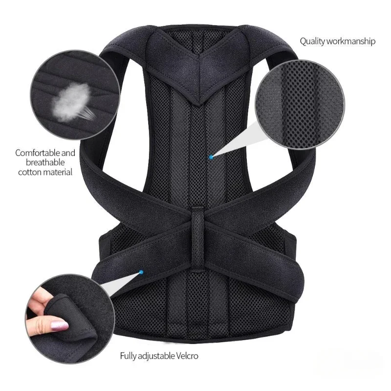 Corrector de postura ajustable para hombre y mujer, cinturón de soporte Lumbar, Corrector recto, transpirable, S-XXL