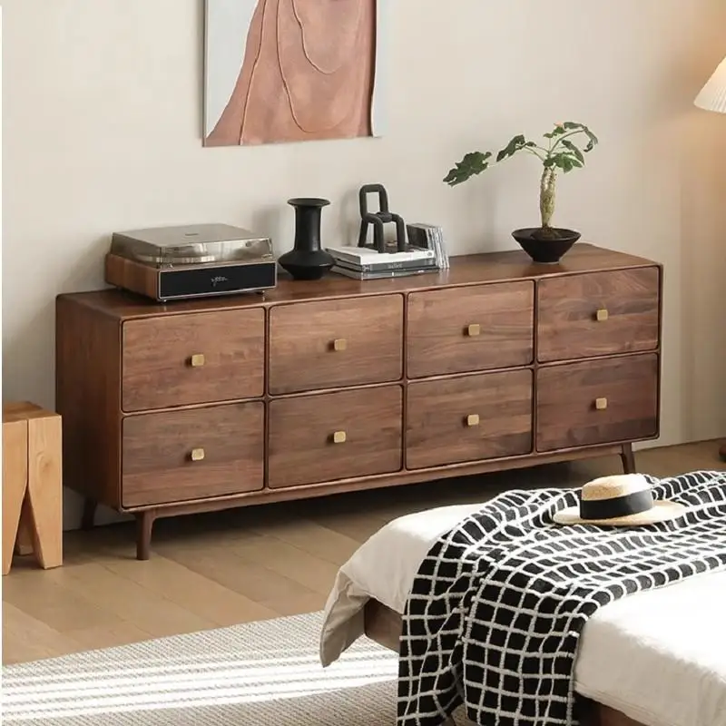 

Настенный шкаф-тумба из североамериканского черного ореха для спальни