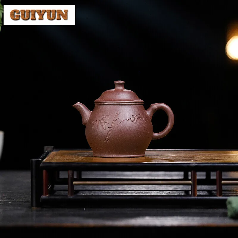 

140ML Aesthetic Yixing Purple Clay Teapots Artists Handmade Pot Raw Ore Purple Mud Tea Making Kettle Zisha Tea Set Tea Ceremony