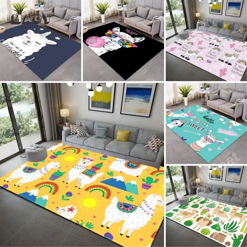 Funny Animal Carpet for Children Crawling Rugs Home Bedroom Doormat Floor Decoration Rug Non-slip Washable Large Size Area Mat