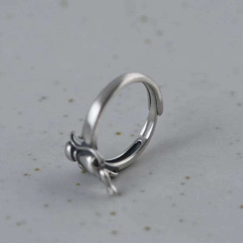 Romantic  Couple Cat Ring For Women Jewelry Vintage Personality Fish Pendant Ring Female Index Finger Accessories