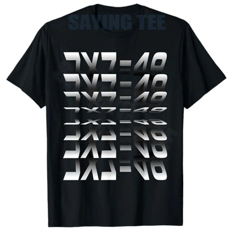 7x7 = 49 Humor Sarkastische Meme-Seite Flipped Art T-Shirt Y2k Bruh 7x7 = 49 Lustiges Stupid Brainrot Anaglyph Graphic Personalisiertes T-Shirt – Detail 7