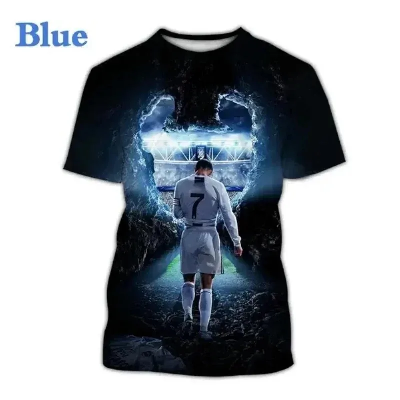 Cristiano Ronaldo Summer Fashion New T-Shirt Football Casual Round Neck Men Women Printing Plus Sized Sport Short Sleeve T-Shirt