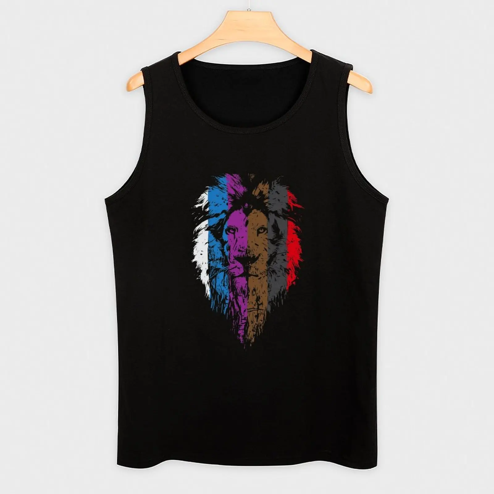 BJJ Belt Rank Lion Face for Jiu Jitsu Tank Top Summer Print Tank Top Beach Graphic Sleeveless Top view 3