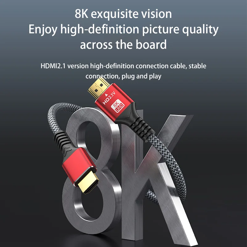 

48 Гбит/с, сверхвысокоскоростной 8K HDTV 21 кабель eARC Dolby Vision Atmos 2M 1M 15M, совместимый с Xiaomi TV Box PS5 Apple TV 4K 5/3/2M