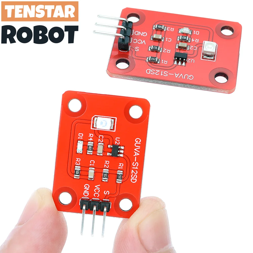 TENSTAR 2pcs UV Sensor GUVA-S12SD  240-370nm 3528 Solar Ultraviolet Intensity Module DC 3.3-5V For Arduino /Raspberry pi