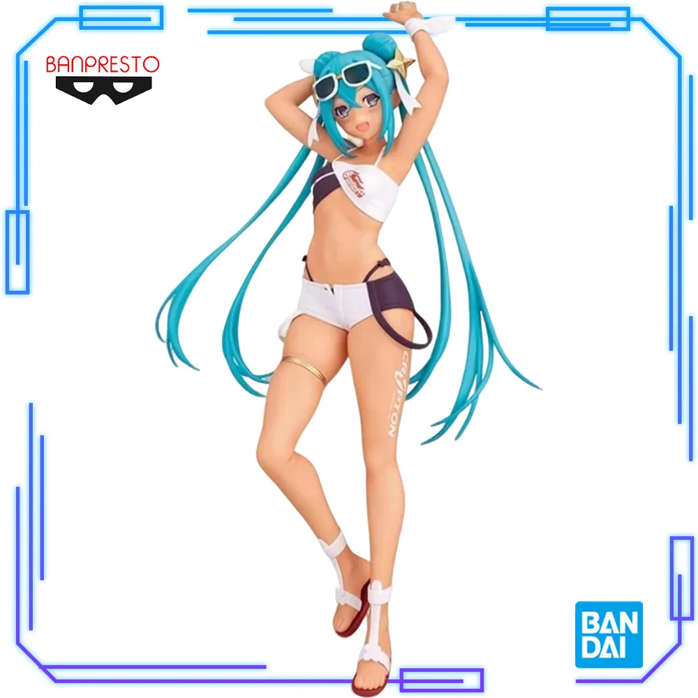 

In Stock Bandai Original Genuine Banpresto Hatsune Miku Racing Ver. Racing Miku 2023 Tropical Ver 20cm Model Toy Figures Gift