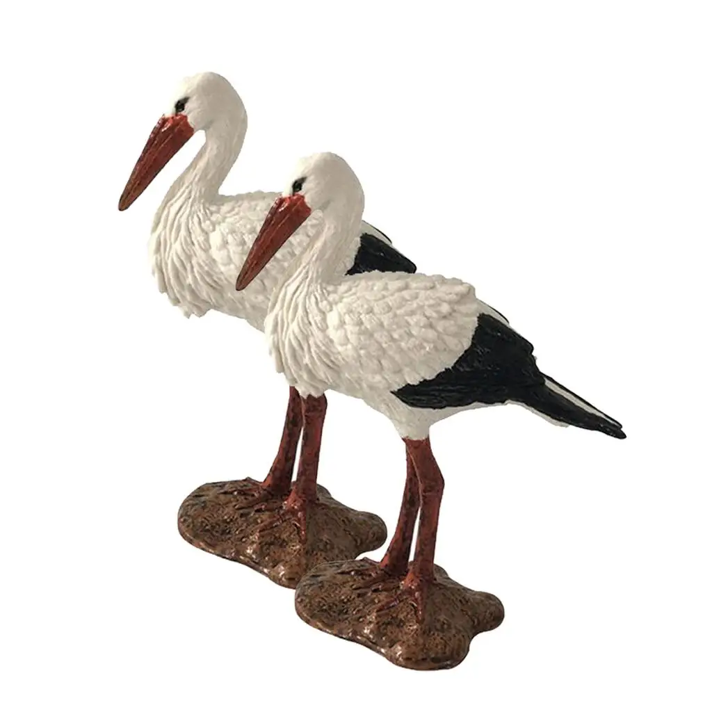 Micro Landscape Ornament PVC Crane Bird Figurine Decorative Animal Model Mini Statue for Home Decor and Fairy Garden