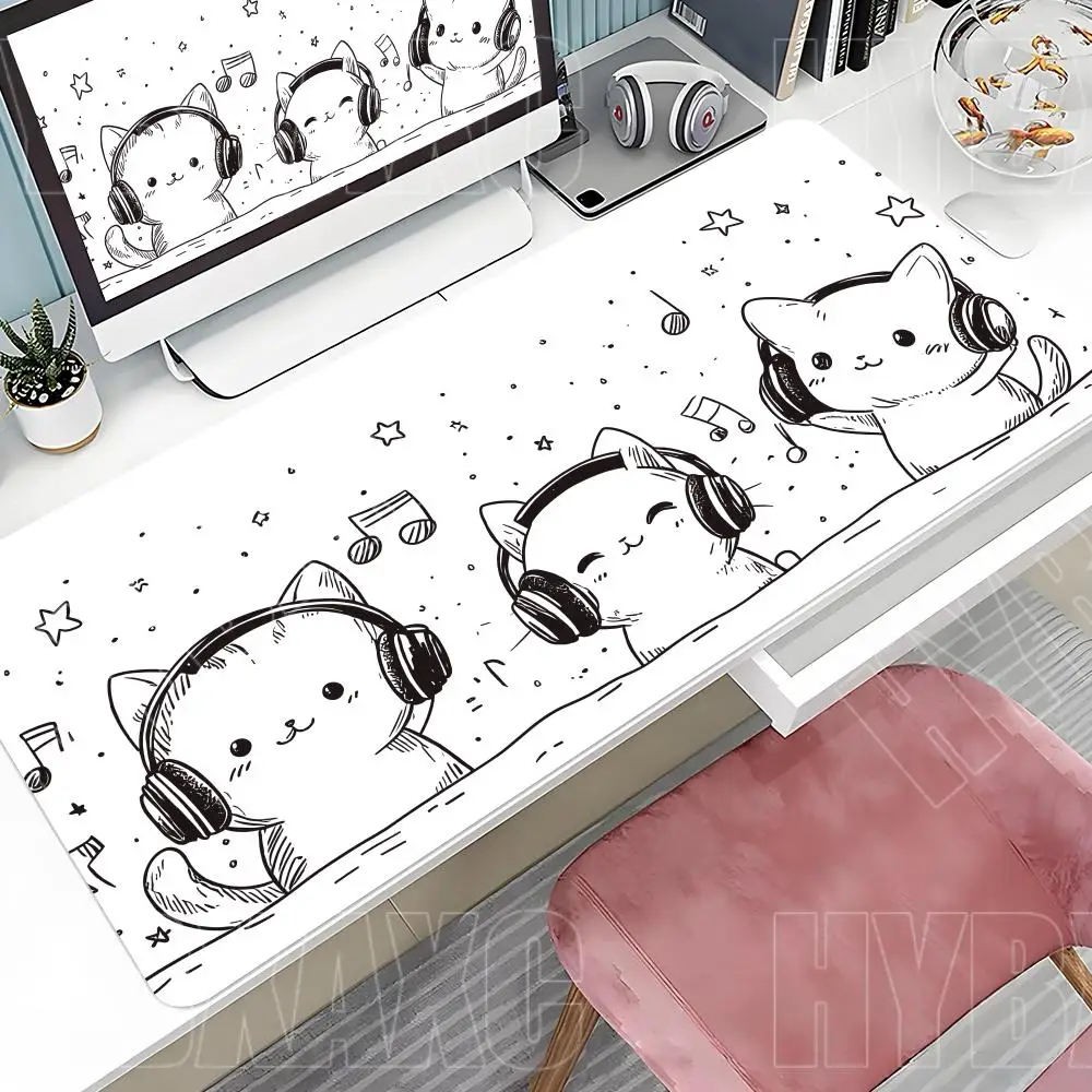 

120x60 Cute Cartoon cats HD Printed Pad for Desk Multi Functional XL Keyboard Gaming Mouse Mat Office Computer PC Gamer Desk Mat
