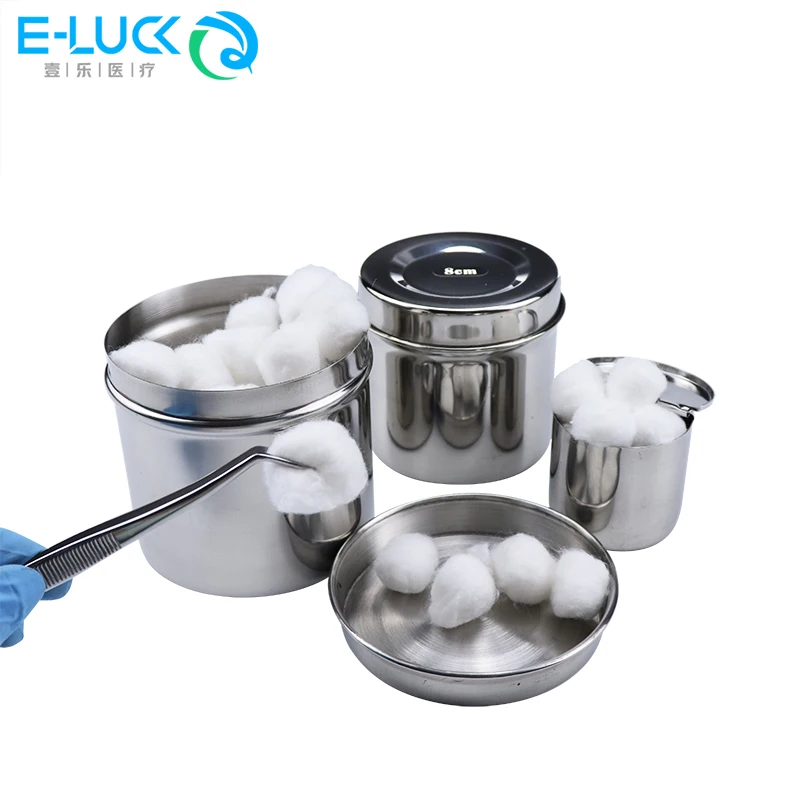 1pc Dental Stainless Steel Cotton Canister Medical Cotton Ball Sterilization Container Dentistry Surgery Bottle Cosmetic Tattoo