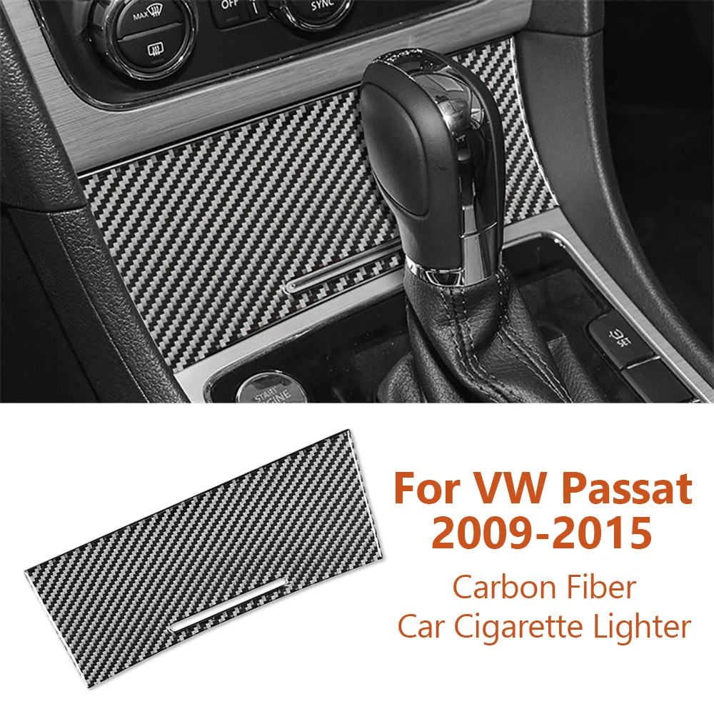 

For Volkswagen VW Passat 2009-2015 Styling Carbon Fiber Car Cigarette Lighter Panel Decorative Stickers Auto Interior Accesorios