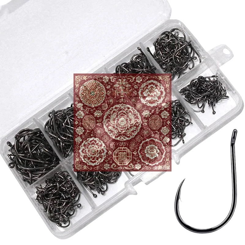 Fishing Equipment Jet - 100-500PCS Fishing Hooks Set High Carbon