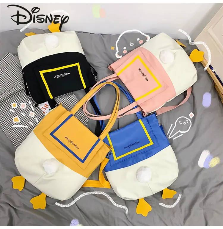 Disney-Bolso cruzado de dibujos animados de pato Donald para niños, bolso de compras de ocio versátil de alta calidad, a la moda, para mujer