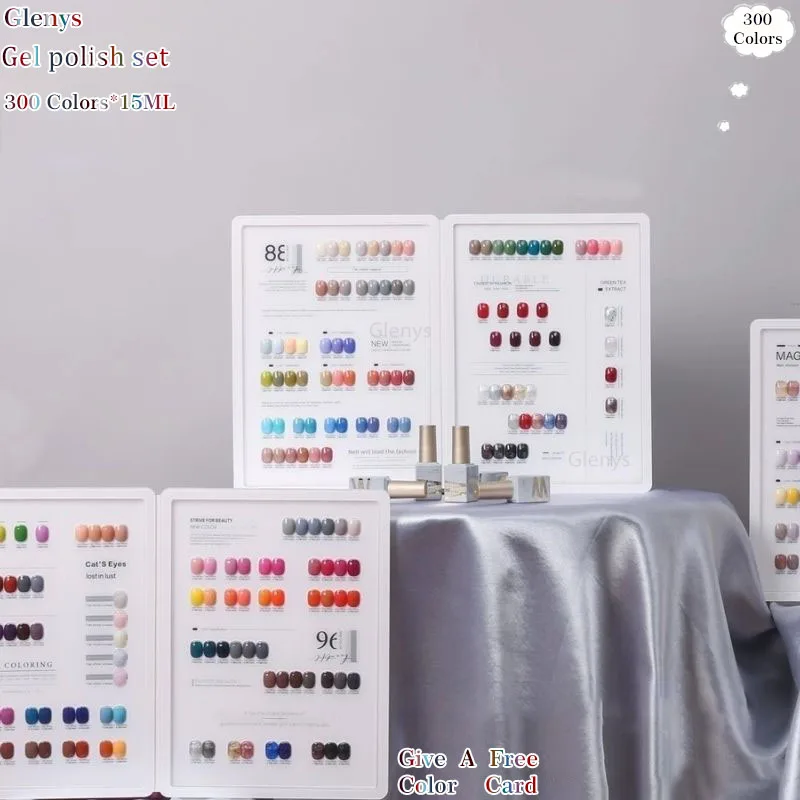 Glwnys 300 piezas * 15ml pegamento para esmalte de uñas toda la temporada popular gel de inmersión universal UV LED juego de barniz artístico para salón de uñas