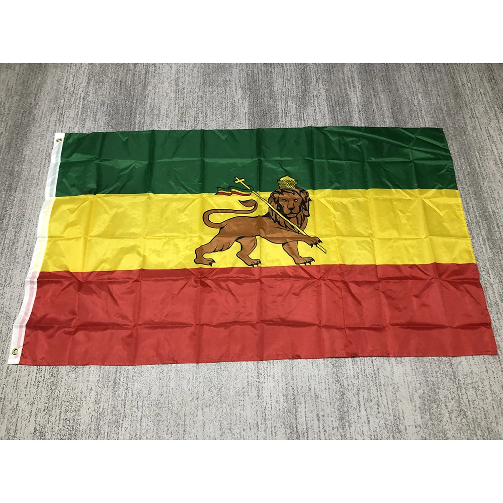 superonezxz FLAG Ethiopia flag 90x150cm Judah Lion Ethiopian Lion of Judah Flag  polyester hanging banner for decoration