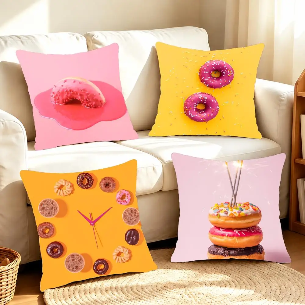 Sugary Adorable Anime D-Donut Cushion Cover Sofa Living Room Home Decor Invisible Zipper Anti-dustmite Shell