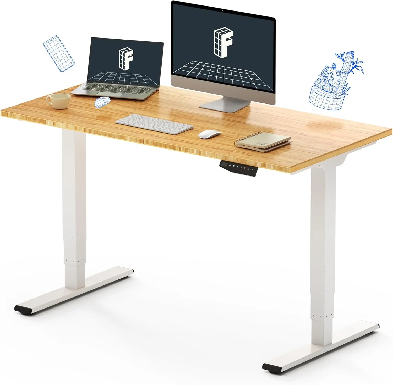 3-stage dual motor Electric Standing desk 55x28 