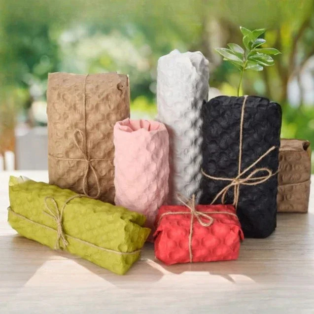 3D Double-sided Dot Kraft Paper Fragile Gift Protection Anti-collision Buffer Papers Carton Filled Shockproof Kraft Papers