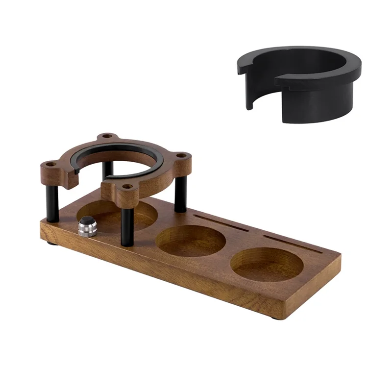 ABRG-Basis untuk Bubuk Kopi 51/53/58 Mm Pegangan Mesin Kopi Tamper Kain Bubuk Palu Rak Penyimpanan Kayu Solid