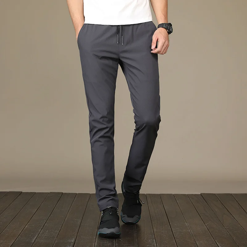 2023 New Summer Versatile Casual Men's Clothing Loose Straight Non Ironing Quick Drying Sports Slim Fit Trendy Polyester Pants
