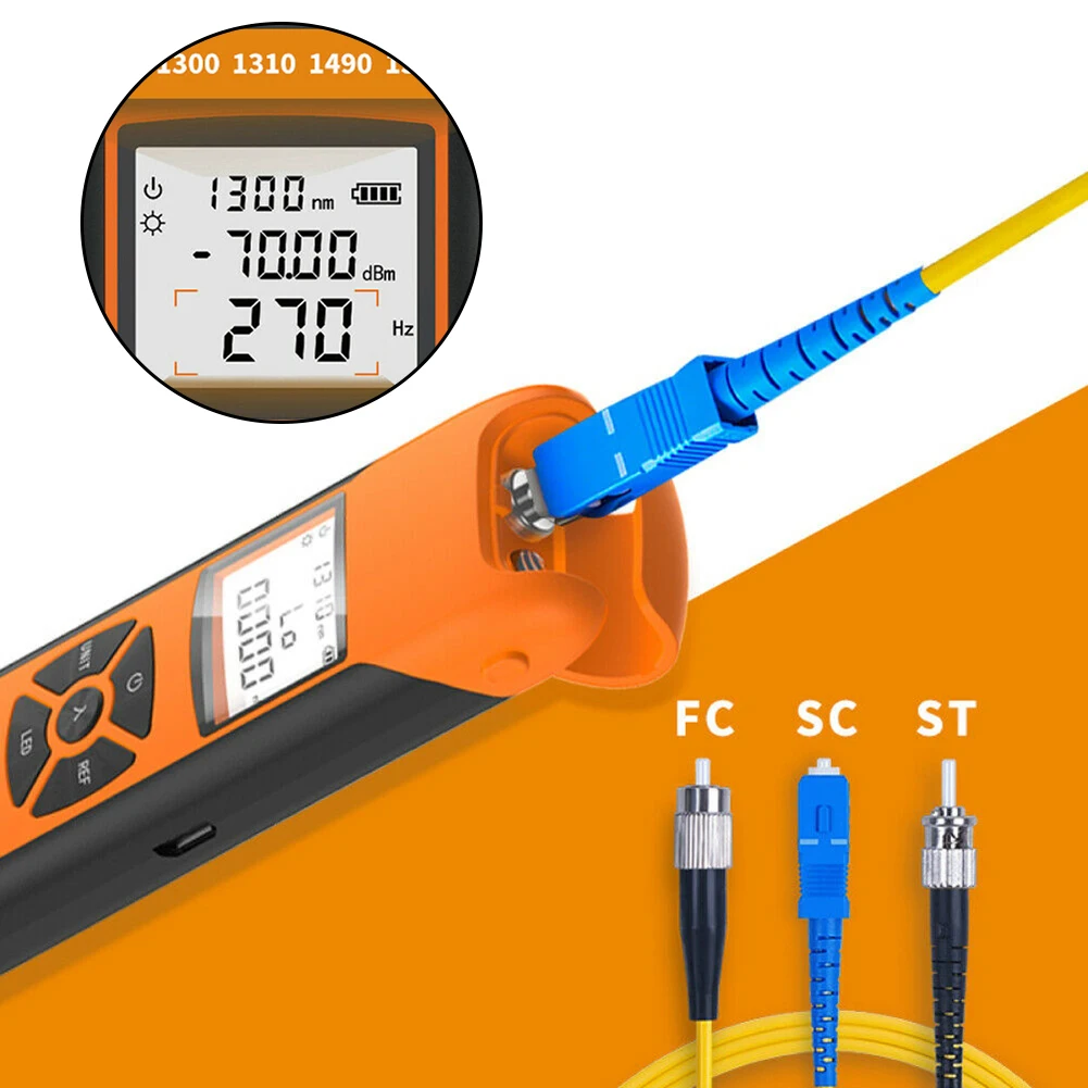 Optical Power Optical Power Meter Industrial -70 10dBm Fiber G1000 High Accurancy LCD Meter Portable Rechargeable