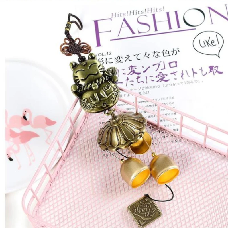 Retro Kirin Mascot Metal Wind Chime Pendant Copper Bell Pendant Decoration Gift Home Wall Hanging Doorbell