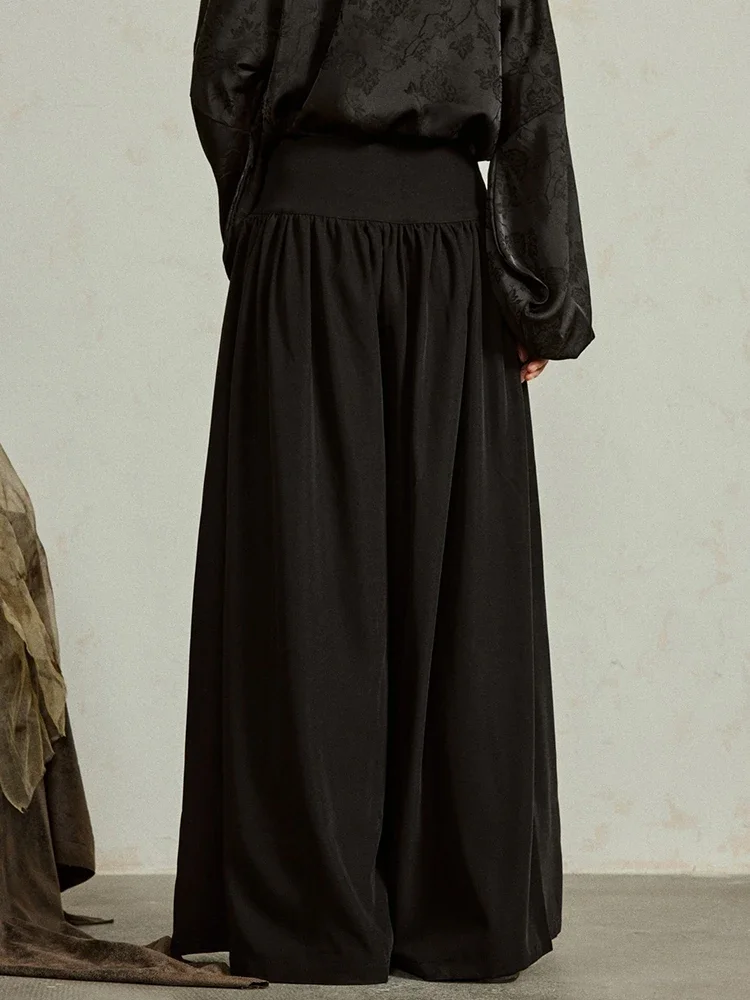 XITAO Jednolite Kolory Nowe Spodnie Damskie w Chińskim Stylu Casual Luźne Ciemne Guziki Modne Nowe Jesienne Damskie Spodnie z Szerokimi Nogawkami ZYY1042