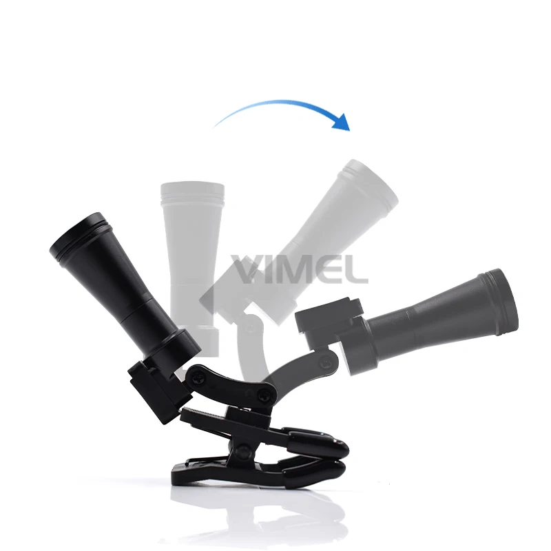 Wireless 5W Dental LED Headlight with Rechargeable 2 Magnetic Batteries 60000lux Clip-on Headlamp for Dental Loupes