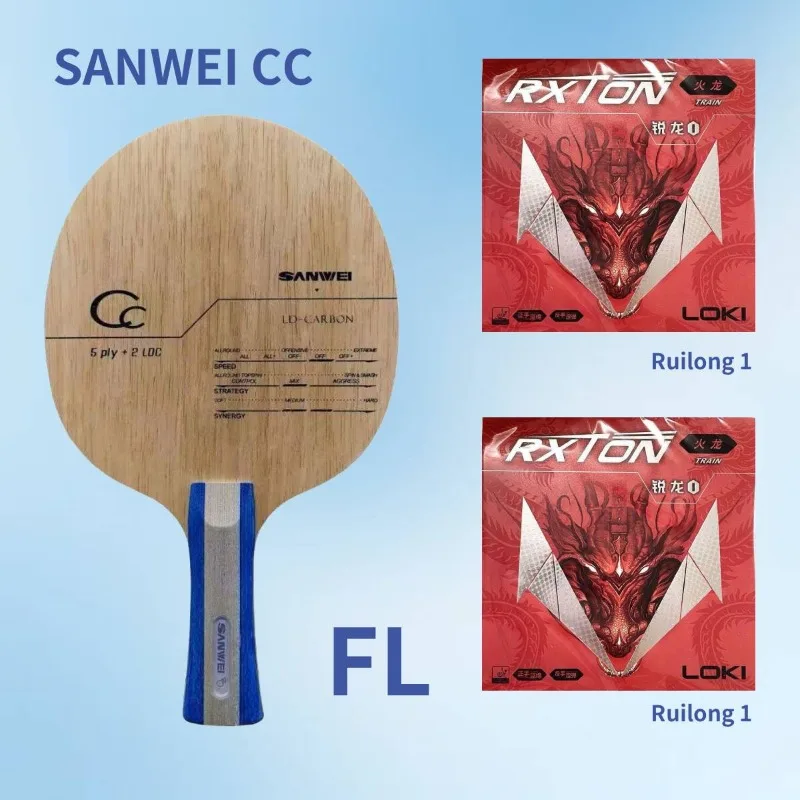

Настольная теннисная ракетка SANWEI CC: основание из пяти слоев дерева и двух слоев карбона LD, тип Arc Ring, для начинающих атакующих игроков