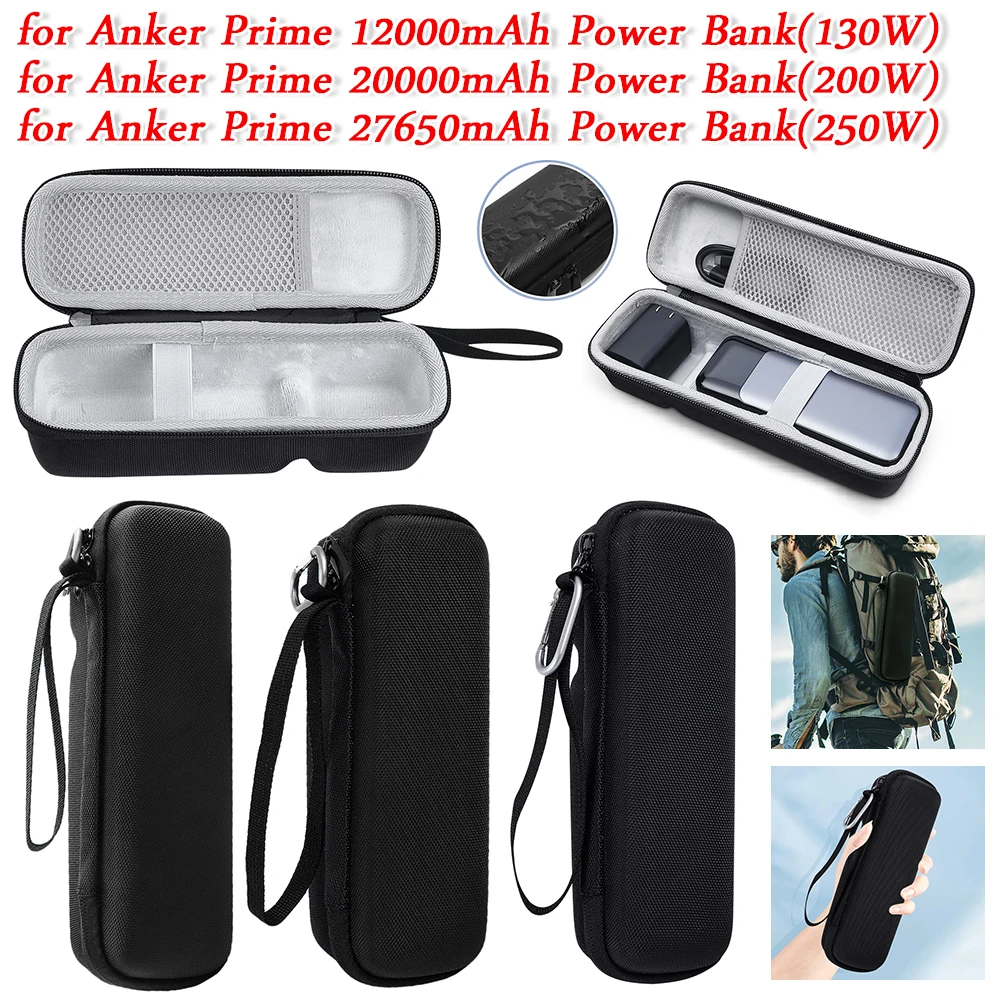 For Anker Prime Power Bank Carrying Case Bag with Hand Rope Anti-scratch Hard Protective Storage Bag for Anker Prime Power Bank